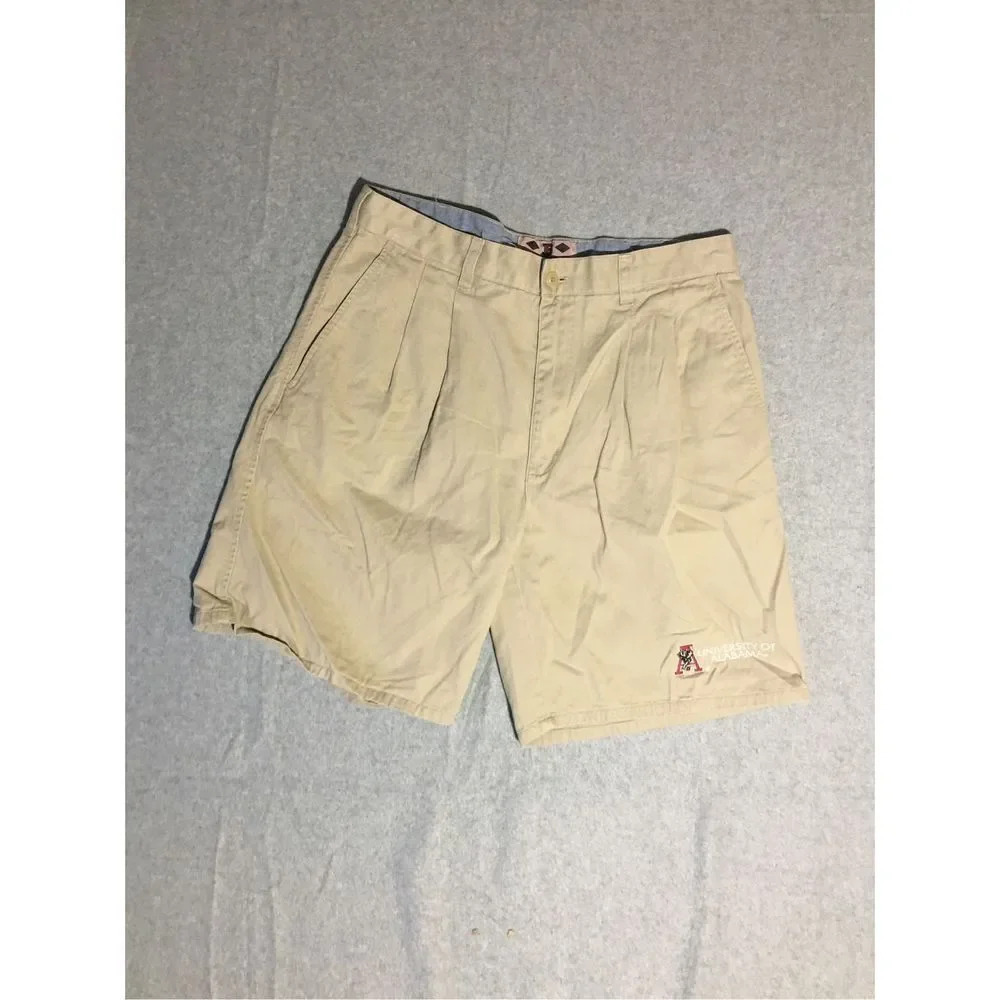 Beige Flat Front Men’s Shorts - Casual Everyday Style